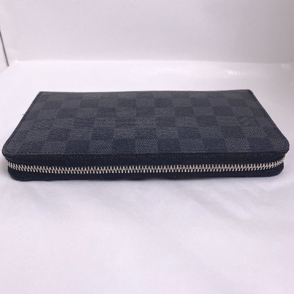 LOUIS VUITTON Long Wallet Purse N60111 Damier Grafitto Canvas Graphite Damier Graphite Zippy Organizer NM mens Used Authentic