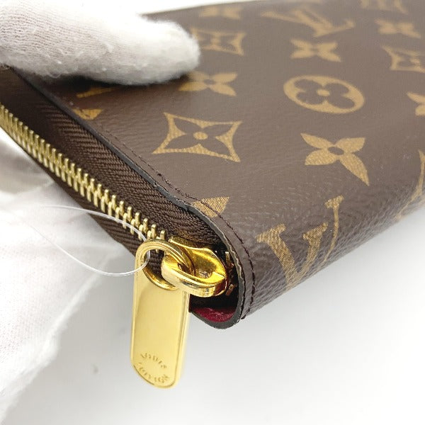 LOUIS VUITTON Long Wallet Purse M41895 Monogram canvas Fuchsia Zip Around Monogram Zippy wallet unisex(Unisex) Used Authentic