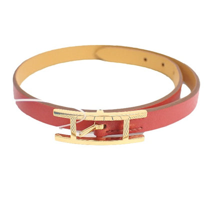 HERMES bracelet Calfskin leather Sanguine Beapi de Bourtour Taderakto Sanguine Women Used Authentic