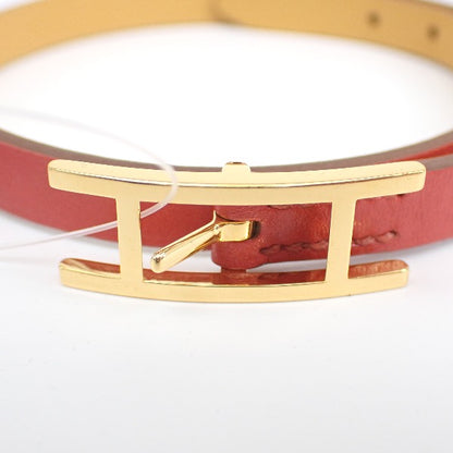 HERMES bracelet Calfskin leather Sanguine Beapi de Bourtour Taderakto Sanguine Women Used Authentic