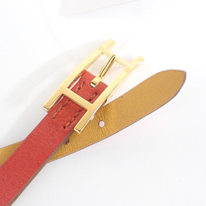 HERMES bracelet Calfskin leather Sanguine Beapi de Bourtour Taderakto Sanguine Women Used Authentic