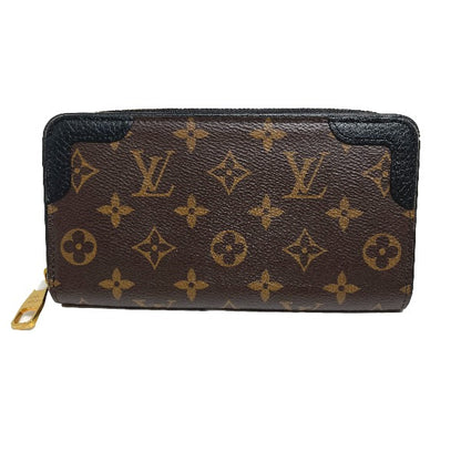 LOUIS VUITTON Long Wallet Purse M61855 Monogram canvas Noir Zip Around Monogram Zippy wallet unisex(Unisex) Used Authentic