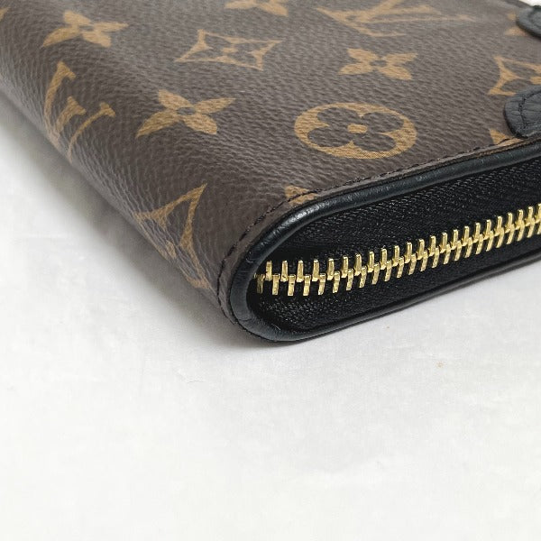 LOUIS VUITTON Long Wallet Purse M61855 Monogram canvas Noir Zip Around Monogram Zippy wallet unisex(Unisex) Used Authentic