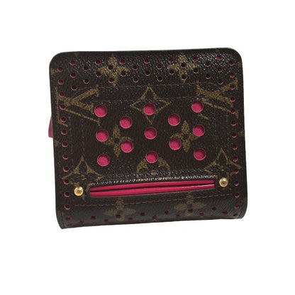 LOUIS VUITTON Bifold Wallet M95188 Monogram Perfo Fuchsia Zip Around Monogram Perfo Two fold wallet Women Used Authentic