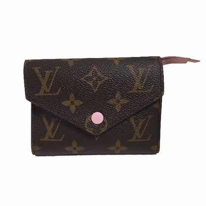 LOUIS VUITTON Coin case M62360 Monogram canvas Rose Valerie Coin purse with Card Case Monogram Portefeuille Victorine Women Used Authentic