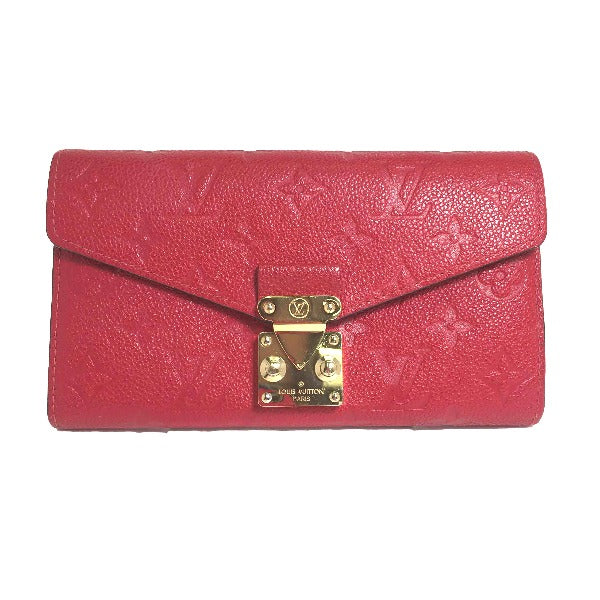 LOUIS VUITTON Long Wallet Purse M62459 Monogram canvas Red Long Wallet Purse Monogram Portefeuille Women Used Authentic