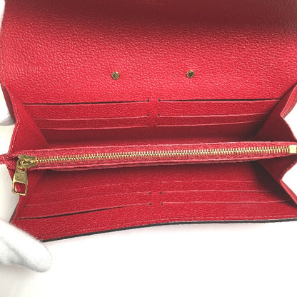 LOUIS VUITTON Long Wallet Purse M62459 Monogram canvas Red Long Wallet Purse Monogram Portefeuille Women Used Authentic