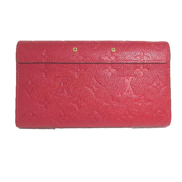 LOUIS VUITTON Long Wallet Purse M62459 Monogram canvas Red Long Wallet Purse Monogram Portefeuille Women Used Authentic