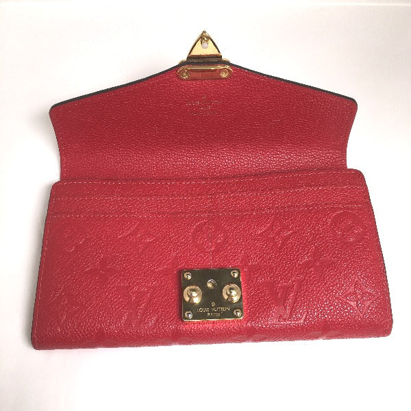 LOUIS VUITTON Long Wallet Purse M62459 Monogram canvas Red Long Wallet Purse Monogram Portefeuille Women Used Authentic