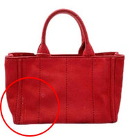 PRADA Tote Bag Tote Bag canvas Canapa denim Red Women Used Authentic