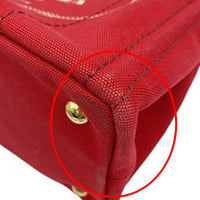 PRADA Tote Bag Tote Bag canvas Canapa denim Red Women Used Authentic