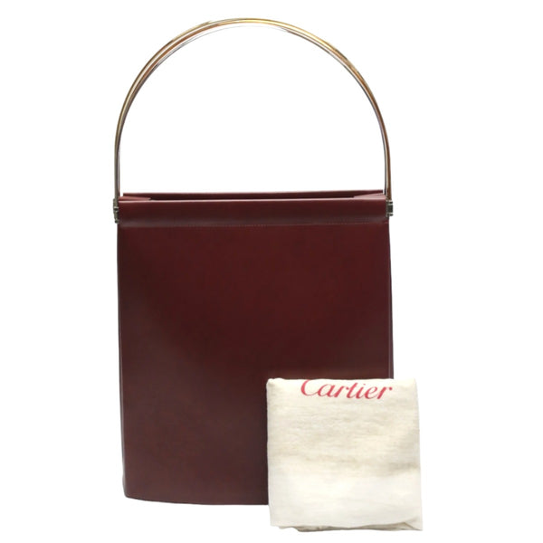 CARTIER Handbag Handbag Trinity Calfskin Bordeaux Women Used Authentic