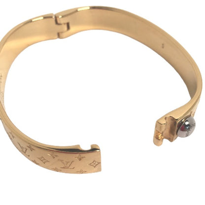 LOUIS VUITTON bracelet M00251 Gold Plated gold Cuff nanogram Monogram Small size Women S Used Authentic