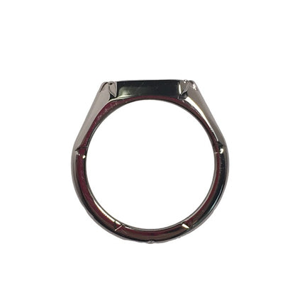 LOUIS VUITTON Ring M62487 Stainless Steel Stainless Steel Silver ring Monogram signet ring mens M Used Authentic