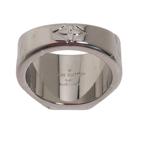 LOUIS VUITTON Ring M62487 Stainless Steel Stainless Steel Silver ring Monogram signet ring mens M Used Authentic