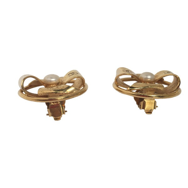 CHANEL Earring Gold Plated gold Earring COCO Mark Women Used Authentic