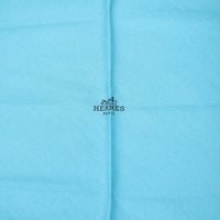 HERMES scarf scarf Cashmere x silk Rhombus Silk, Cashmere blue unisex(Unisex) Used Authentic