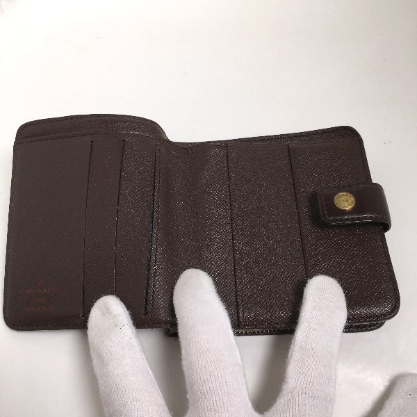 LOUIS VUITTON Bifold Wallet N61668 Damier canvas Brown Wallet with pocket zipper for cards Damier Compact zip unisex(Unisex) Used Authentic