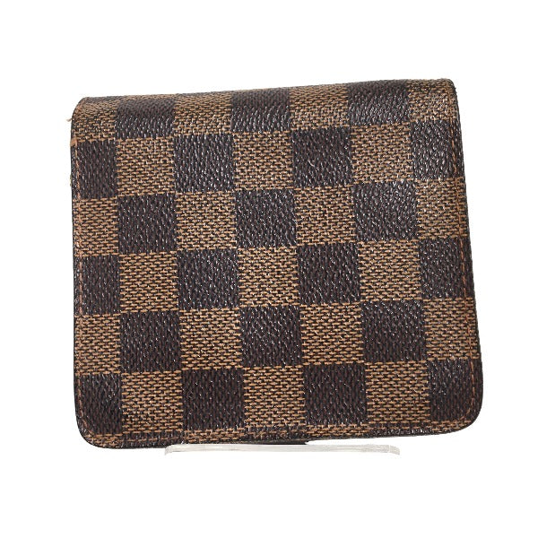 LOUIS VUITTON Bifold Wallet N61668 Damier canvas Brown Wallet with pocket zipper for cards Damier Compact zip unisex(Unisex) Used Authentic