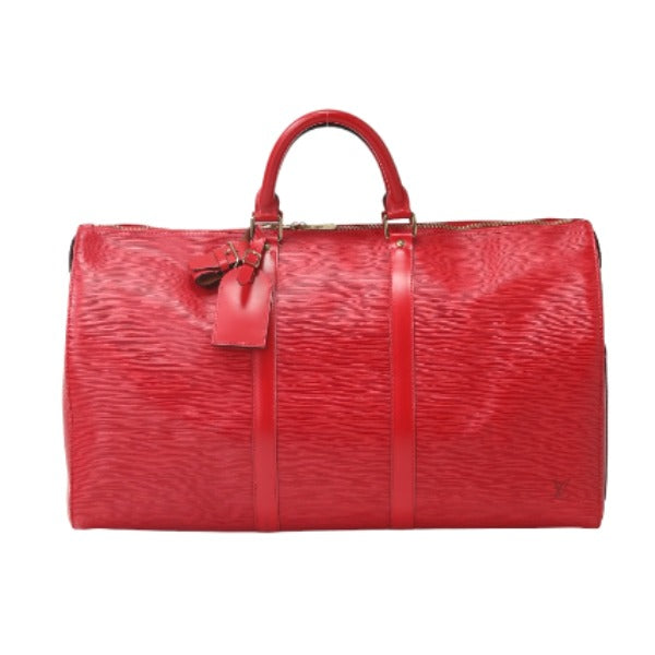 LOUIS VUITTON Boston Duffel bag Travel bag Epi Keepall 50 Epi Leather M42967 Castilian red Women Used Authentic
