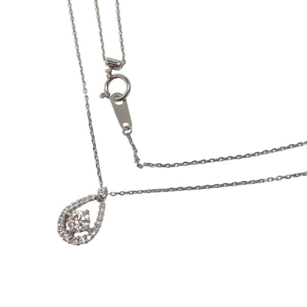 JEWELRY Necklace Necklace Shizuku Drop D0.326ct,D0.15ct pt850, diamond Platinum Women Used Authentic