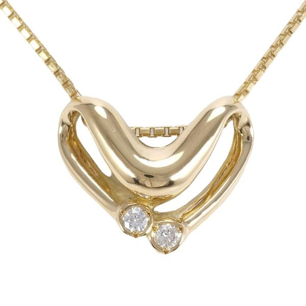 JEWELRY Necklace K18 Yellow Gold, Diamond gold Diamond 18K Women Used Authentic