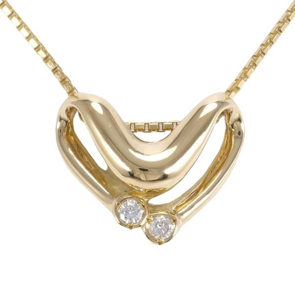 JEWELRY Necklace D0.05ct 18K Yellow Gold, Diamond gold Women Used Authentic