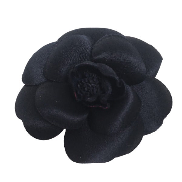 CHANEL Brooch corsage flower Camelia Navy Women Used Authentic