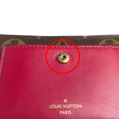 LOUIS VUITTON Bifold Wallet M69433 Monogram canvas Fuchsia Bifold Wallet Monogram Portefeuille Juliet Women Used Authentic