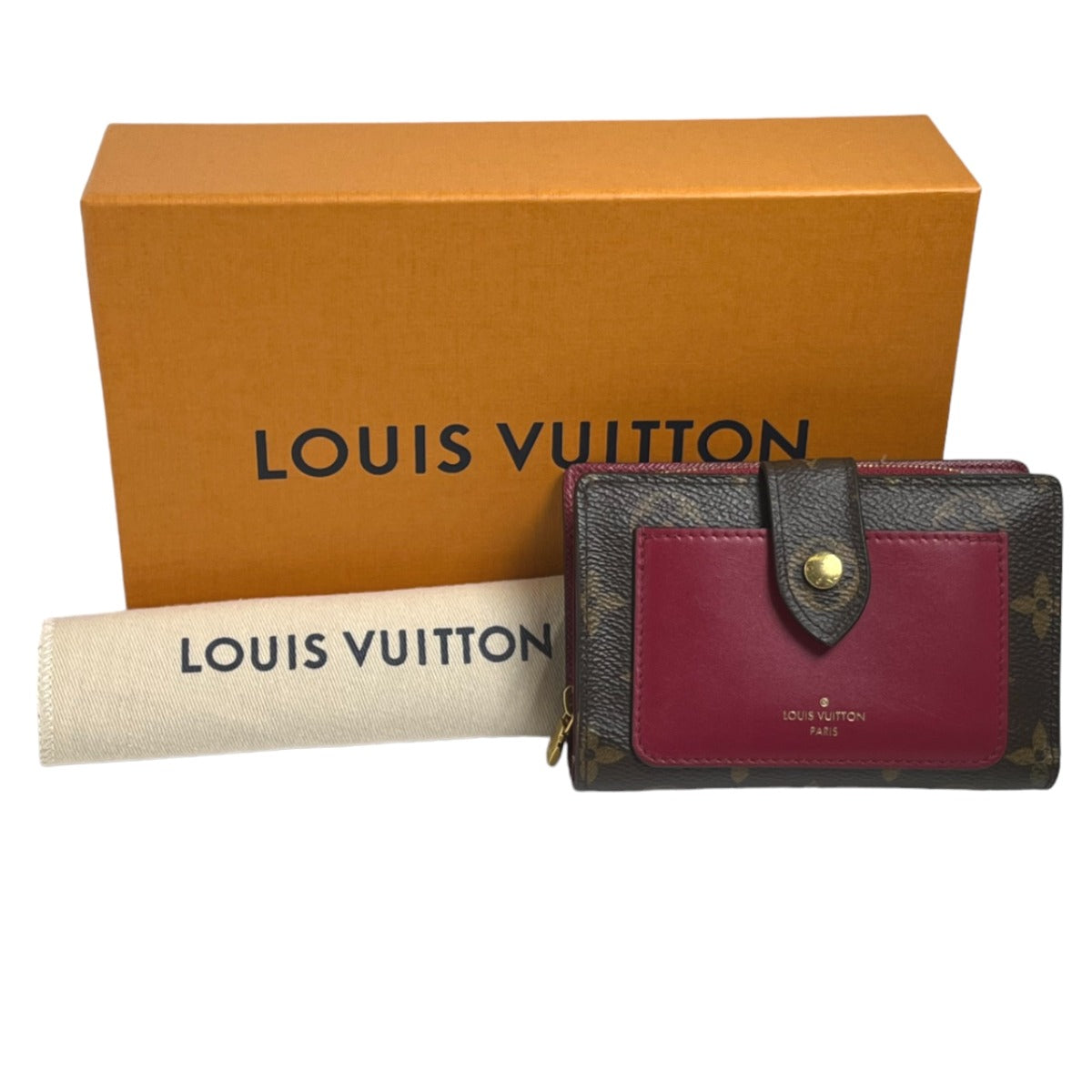 LOUIS VUITTON Bifold Wallet M69433 Monogram canvas Fuchsia Bifold Wallet Monogram Portefeuille Juliet Women Used Authentic