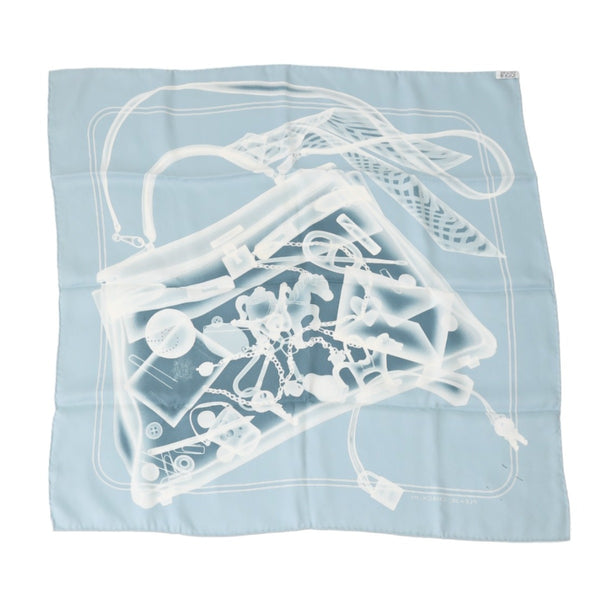 HERMES scarf scarf silk blue gray Women Used Authentic