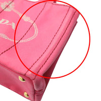 PRADA Tote Bag Tote Bag Cotton canvas Canapa mini Cotton canvas 1BG439 pink Women Used Authentic