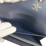 LOUIS VUITTON Long Wallet Purse Portefeuille Sarah Ann Platt Coin purse with Card Case Monogram Ann Platt M62125 Marine Rouge Women Used Authentic