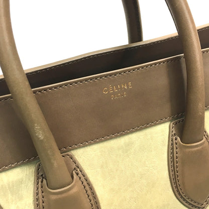 CELINE Handbag 165213 leather beige Mini shopper Luggage Women Used Authentic