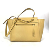 CELINE Shoulder Bag 2WAY bag shawl Belt bag mini leather yellow Women Used Authentic