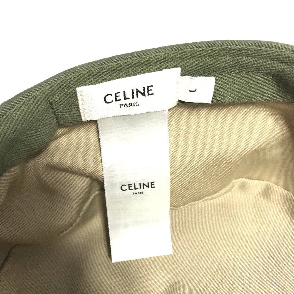 CELINE cap 2AUR5769K cotton khaki Triomphe gabardine cotton army cap Women L Used Authentic