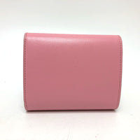 CELINE Trifold wallet Small wallet Triomphe leather pink Women Used Authentic