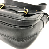 CELINE Shoulder Bag Double pocket 2WAY bag Circle charm leather black Women Used Authentic