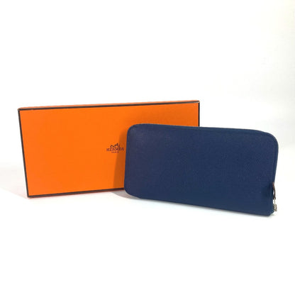 HERMES Long Wallet Purse Epsom Navy Long wallet Azap Long Silk Inn Women Used Authentic