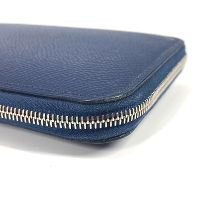 HERMES Long Wallet Purse Epsom Navy Long wallet Azap Long Silk Inn Women Used Authentic