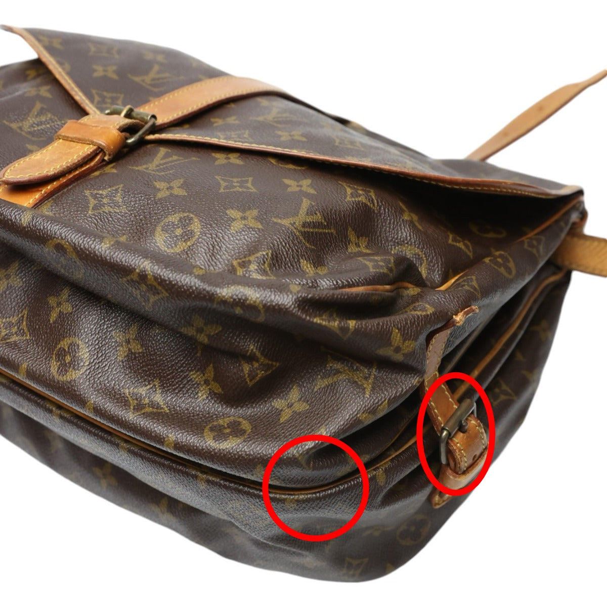 LOUIS VUITTON Shoulder Bag M42254 Monogram canvas Monogram canvas, leather Brown Samuel 35 Monogram Women Used Authentic