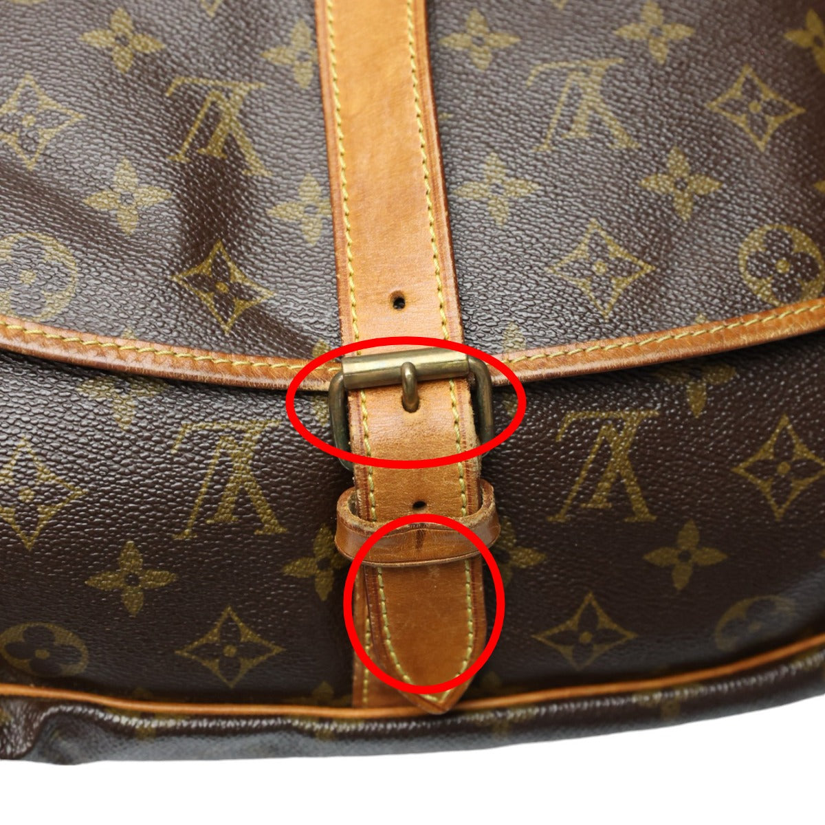 LOUIS VUITTON Shoulder Bag M42254 Monogram canvas Monogram canvas, leather Brown Samuel 35 Monogram Women Used Authentic