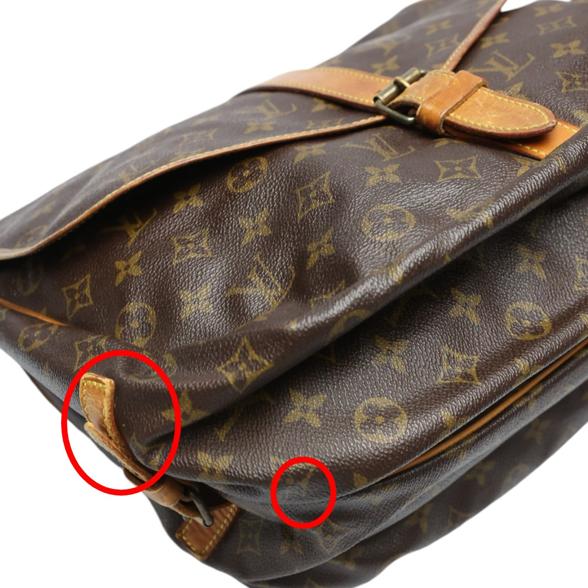 LOUIS VUITTON Shoulder Bag M42254 Monogram canvas Monogram canvas, leather Brown Samuel 35 Monogram Women Used Authentic