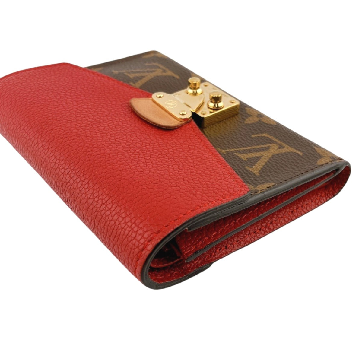 Fashion Louis Vuitton Monogram Mini Bifold Wallet (Red Button)