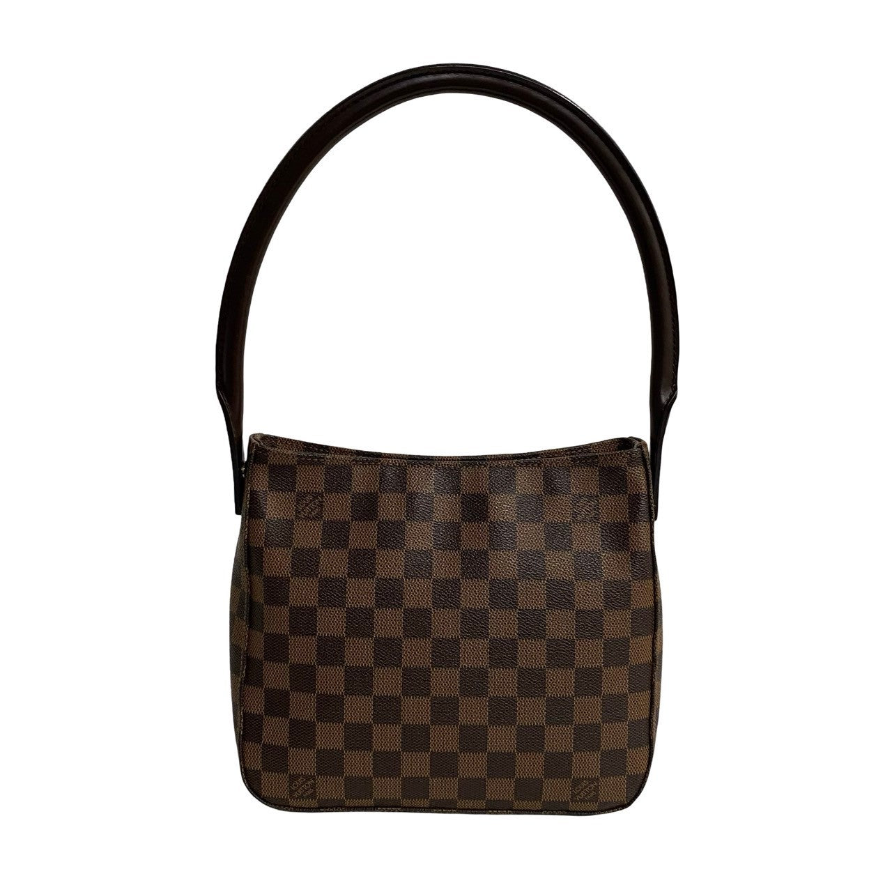 LOUIS VUITTON Shoulder Bag leather Brown Damier Looping MM