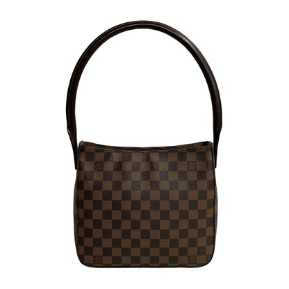 LOUIS VUITTON Shoulder Bag leather Brown Damier Looping MM