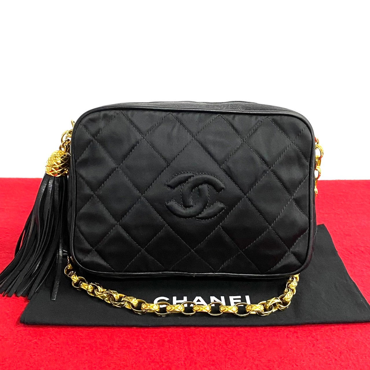 CHANEL Shoulder Bag Nylon black Matrasse