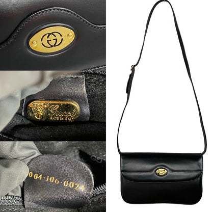 GUCCI Shoulder Bag leather black