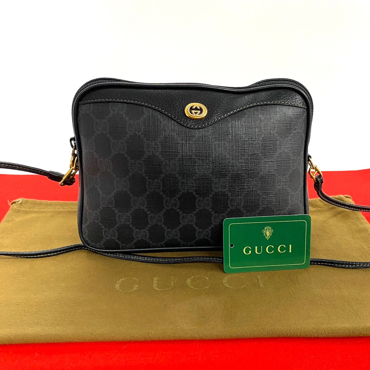 GUCCI Shoulder Bag leather black