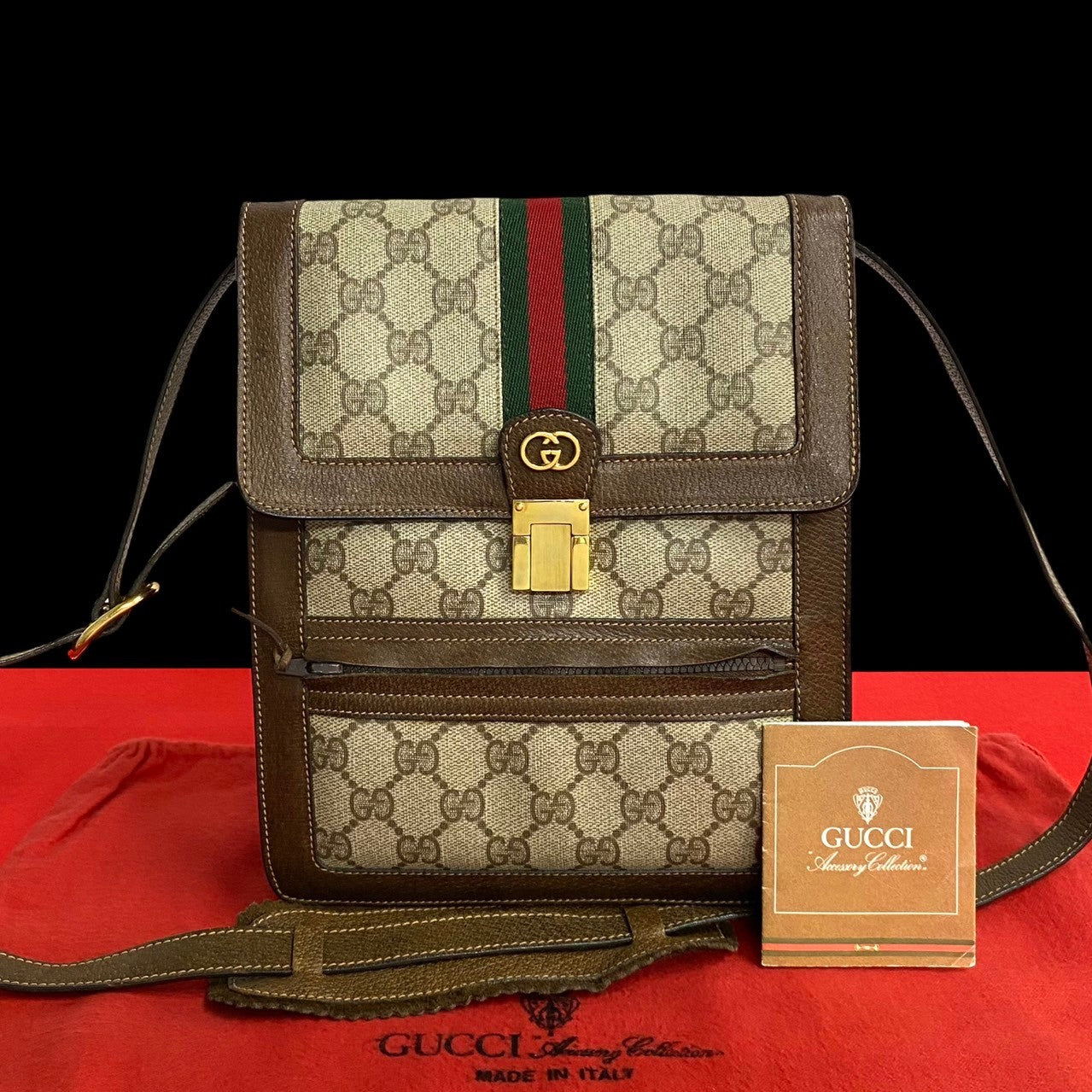 GUCCI Shoulder Bag leather Brown Sherry line